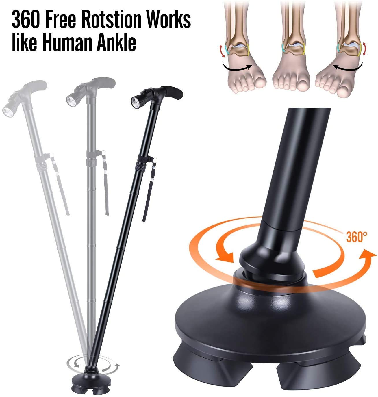 WalkAid™ StandSecure Cane