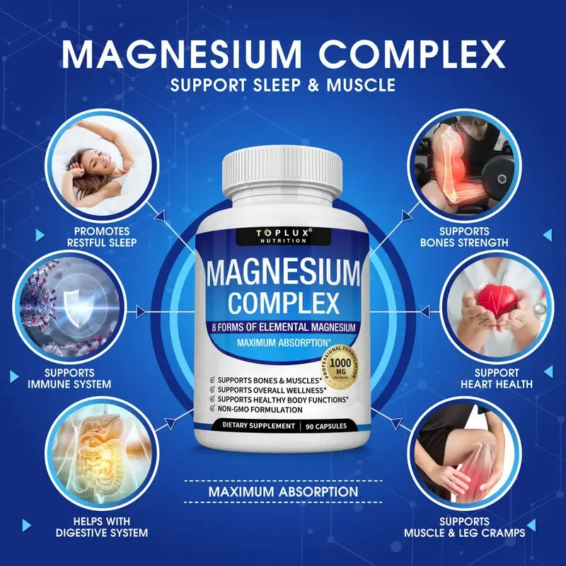 Magnesium Complex 8 Essential Magnesium Supplement 1000mg Fitness Edible