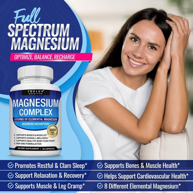 Magnesium Complex 8 Essential Magnesium Supplement 1000mg Fitness Edible
