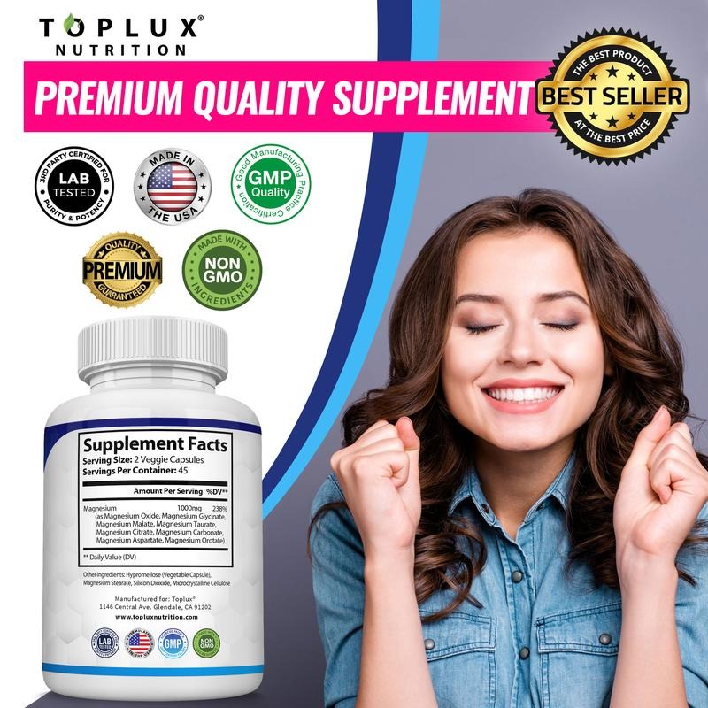 Magnesium Complex 8 Essential Magnesium Supplement 1000mg Fitness Edible