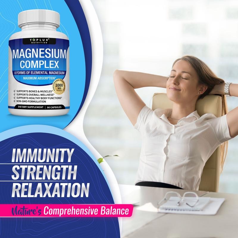 Magnesium Complex 8 Essential Magnesium Supplement 1000mg Fitness Edible